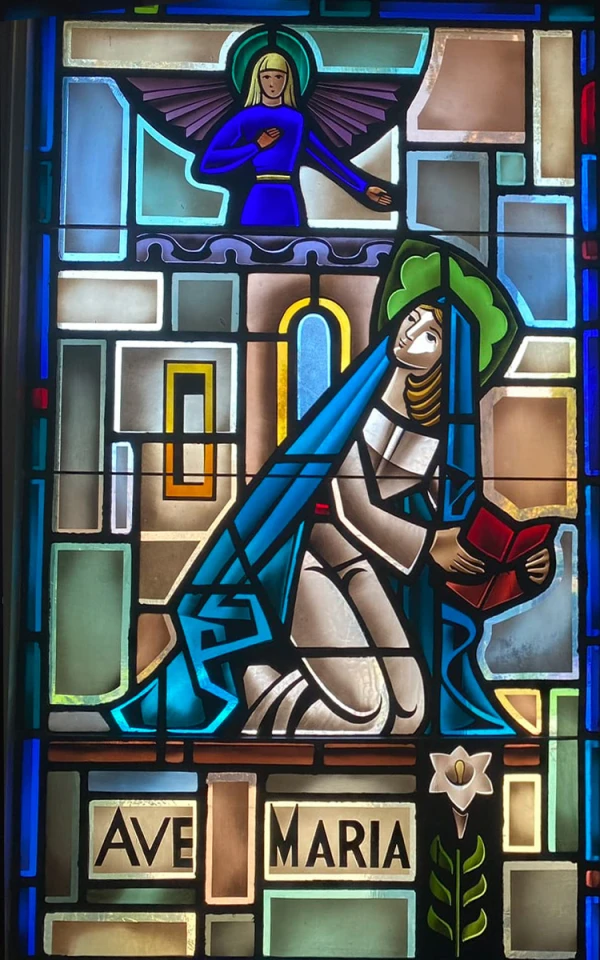 Stained glass window titled