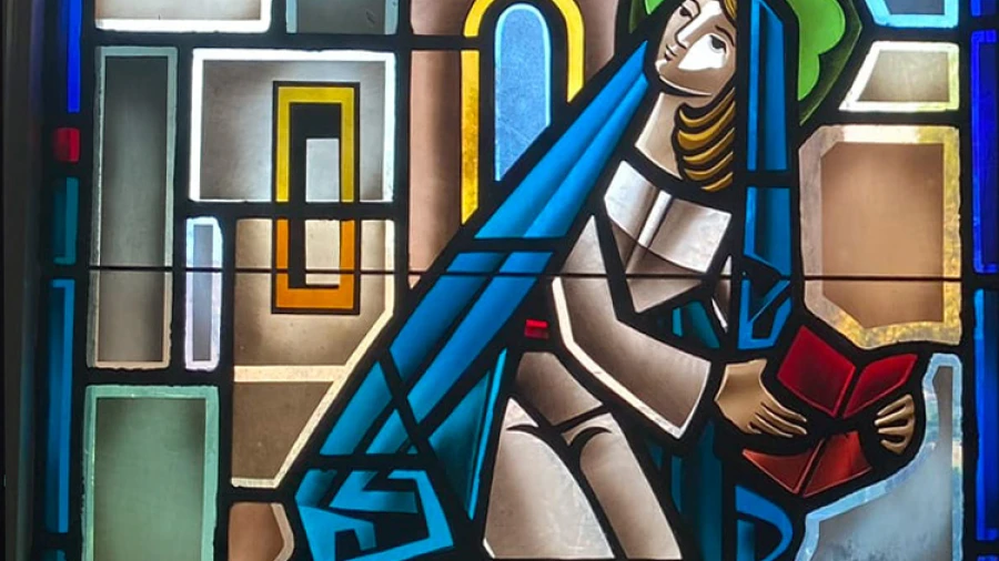 Stained glass window titled